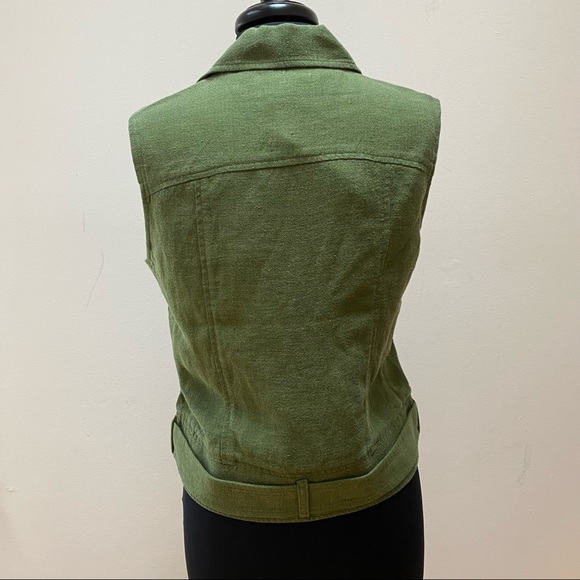 NEW Elizabeth And James Green Tegan Biker Vest - Picture 4 of 9